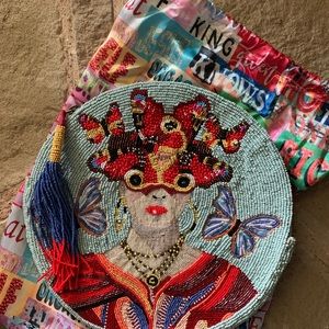 Frida Kahlo Ashley Longshore bag w silk dust bag